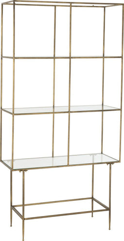 J-Line rek 3 Legplanken - metaal/glas - goud