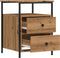 vidaXL - Nachtkastjes - 2 - st - 44x45x60cm - bewerkt - hout - artisanaal - eikenkleur