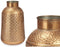 Vaas Gouden Metaal 22,5 x 39,5 x 22,5 cm (4 Stuks) Met reliëf