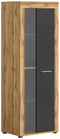 Furnilux Jam - Vitrinekast - 35x60x159cm - Grijs eiken