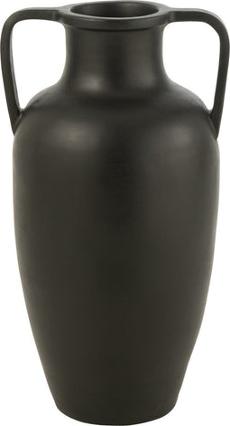 J-Line vaas 2 Armen Terracotta - keramiek - zwart - large - 66 cm hoog