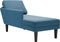 vidaXL - Chaise - longue - met - kussen - en - rechterarmleuning - fluweel - blauw