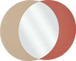 Mica Decorations Avilo - Wandspiegel - Abstract ontwerp - Donkerrood - L58 x B45 cm
