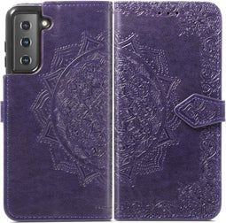 iMoshion Hoesje Geschikt voor Samsung Galaxy S22 Hoesje Met Pasjeshouder - iMoshion Mandala Bookcase - Paars
