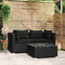 vidaXL - 3-delige - Loungeset - met - kussens - poly - rattan - zwart
