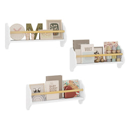 WOLTU Cloud - Kinder wand boekenplank set 3 delig - Wolkvorm - Wit MDF (3 delig)