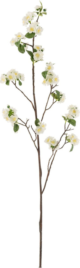 J-Line bloesem Tak - kunststof - wit/bruin - large
