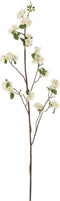 J-Line bloesem Tak - kunststof - wit/bruin - large