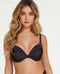 Hunkemöller Push-up BH Pia - E75 - Glad met mesh en streeppatroon - zwart