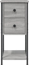 vidaXL - Nachtkastjes - 2 - st - 32x42x70 - cm - bewerkt - hout - grijs - sonoma - eiken
