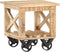 vidaXL - Bijzettafel - op - wieltjes - 40x40x42 - cm - ruw - mangohout