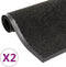 Droogloopmatten 2 st rechthoekig getuft 40x60 cm zwart