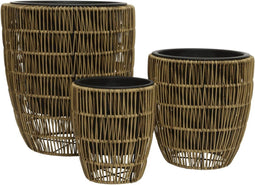 Planter polyrattan round outdoor per stukKSD
