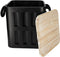 JENS Living opbergbox Daan - Metalen opbergbox poef - 70kg belastbaar - 30 x 30 x 34,5 cm - Zwart