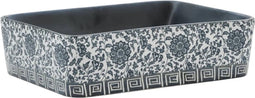 vidaXL - Opzetwasbak - rechthoekig - 46x35,5x13 - cm - keramiek - zwart - en - blauw