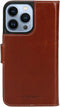Mobiparts Excellent Wallet Case - Flip Cover - Echt leder - Bruin (iPhone 13 Pro)