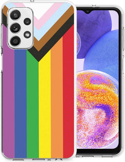 imoshion Hoesje Geschikt voor Samsung Galaxy A23 (5G) Hoesje Siliconen - imoshion Design hoesje - Meerkleurig / Rainbow Flag