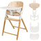 LIONELO Celia 3-in-1 Houten Kinderstoel (6 maanden-90 kg) Meegroeistoel, Verstelbare Hoogte & Voetsteun, 5-punts Gordel, Afneembaar Dienblad, Eenvoudig Schoon te Maken, Wit