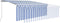 vidaXL - Luifel - handmatig - uittrekbaar - met - rolgordijn - 4,5x3 - m - blauw - wit