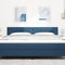 vidaXL - Hoofdbord - Lijnen - Design - Blauw - 180 - cm - Stof