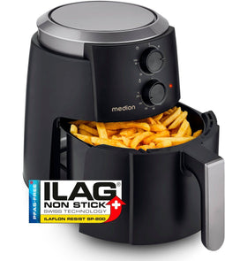 MEDION P30 - Heteluchtfriteuse 4,7 liter 1500 watt 60 min timer tot 200° C zwart