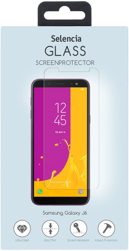 Selencia Galaxy J6 - Gehard Glas Screenprotector - 9H krasbestendig