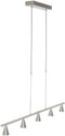 Steinhauer Vortex 3066ST - Hanglamp 5 lichts verstelbaar 85-145 cm Zilver