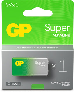 GP - 9V Super Alkaline batterij - 9 Volt 6LR61 MN1604 - Eco vriendelijke verpakking