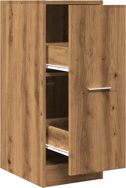 vidaXL - Apothekerskast - 30x41x77,5 - cm - bewerkt - hout - artisanaal - eikenkleur
