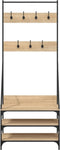 vidaXL - Kledingrek - met - schoenenrek - 72x34x184 - cm - sonoma - eikenkleurig