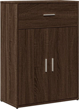 vidaXL - Dressoir - 60x30x84 - cm - bewerkt - hout - bruin - eikenkleur