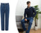 Milanoro - Jeansbroek voor heren - Comfortabel straight fit - Donkerblauw W33 L30