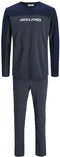 JACK&JONES JACSMITH - Heren Pyjamaset - Lange mouwen 100% katoen - Donkergrijs