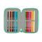 Pennenetui met 3 vakken Bluey Sisters Groen Water 12,5 x 19,5 x 5,5 cm 37 Onderdelen