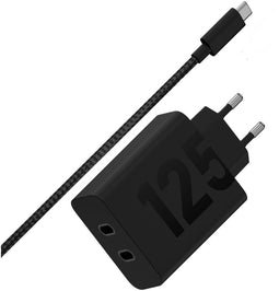 Motorola TurboPower 125W - Duo-Port Oplader - 2x USB type-C - Zwart