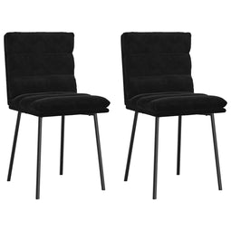 vidaXL - Eetkamerstoelen - 2 - st - fluweel - zwart