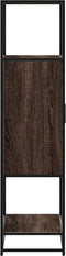 vidaXL - Hoge - kast - 68x35x139 - cm - bewerkt - hout - en - metaal - bruin - eikenkleur