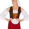 Dressforfun Vrouwenkostuum middeleeuwen maagd XXL - elegante jurk met schort en hoofddeksel - middeleeuwse stijl