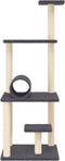 vidaXL - Kattenmeubel - met - sisal - krabpalen - 136 - cm - donkergrijs