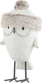 J-Line kerstfiguur Uil Muts Winter - polyresin - wit/grijs - small