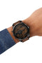Diesel MR. DADDY SLIM - Polshorloge 54 mm - Bruin leren band - Zwart/bruin