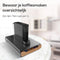 KitchenLove Capsulehouder Nespresso - Cuphouder - 60 Cups - Zwart RVS met Bamboe Hout