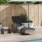 vidaXL - Ligbed - met - Kussen - Grijs - Poly - Rattan
