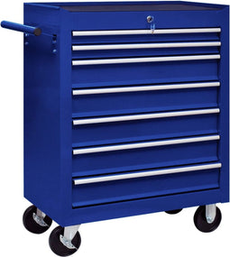vidaXL - Gereedschapswagen - met - 7 - lades - blauw