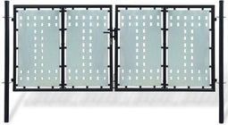 vidaXL - Poort - enkel - 300x175 - cm - zwart