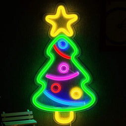 Neon Verlichting – Kerstboom – Multicolor – Retro - Unieke Kerstversiering