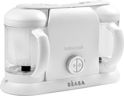 Béaba Babycook® Duo - 4-in-1 Stoomkoker en Babyvoeding Bereider - Twee Grote Kommen - Wit - Foodprocessor