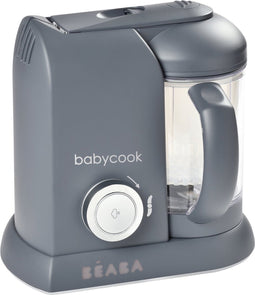 Béaba Babycook Solo® - 4-in-1 Stoomkoker & Blender - Babyvoeding Bereider - 1100 ml Kom - Foodprocessor - Donkergrijs