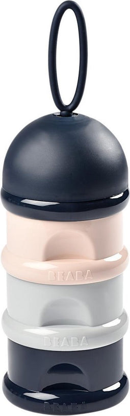 Béaba - Melkpoeder Doseerdoosjes - 3 Stapelbare Vakken - Blauw - Luchtdicht en Compact - Babyvoeding Bewaarbakjes - Toren - BPA Vrij