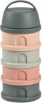 Béaba Melktoren - Baby Melkpoeder Doseerdoosjes - 4 Laagse Melkpoeder Toren - Babyvoeding Bewaarbakjes - BPA Vrije Poedertoren - Roze Grijs
